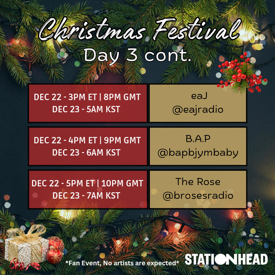 Christmas Festival Group Stations Event Line-up on Stationhead