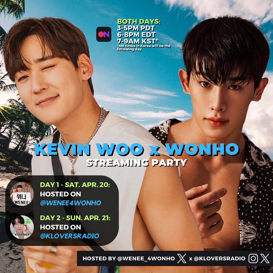 Kevin Woo and Wonho Stationhead Streaming Party