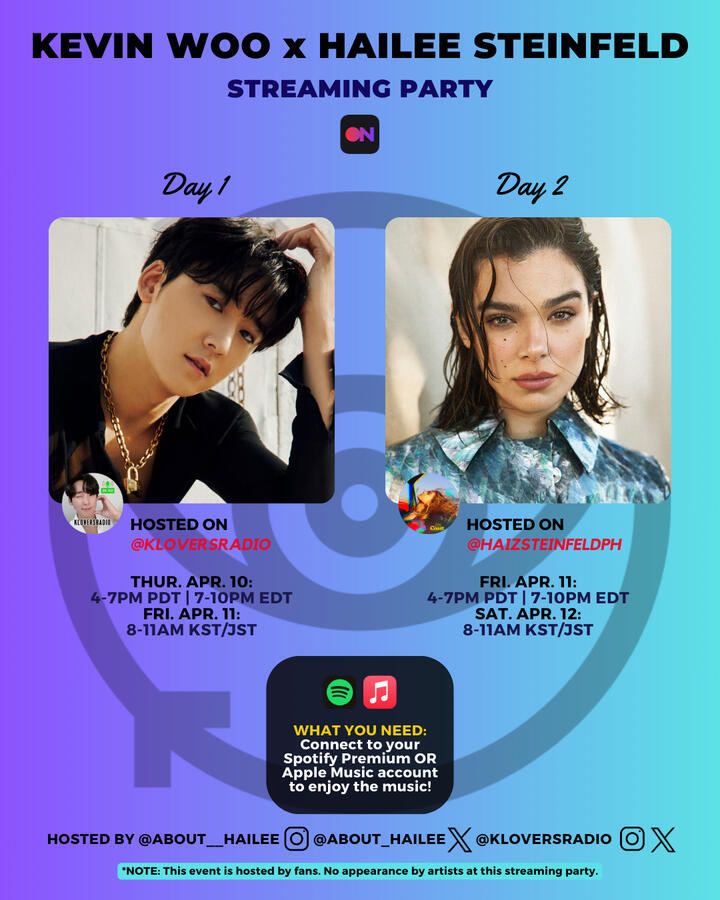 Kevin Woo and Hailee Steinfeld Stationhead Streaming Party