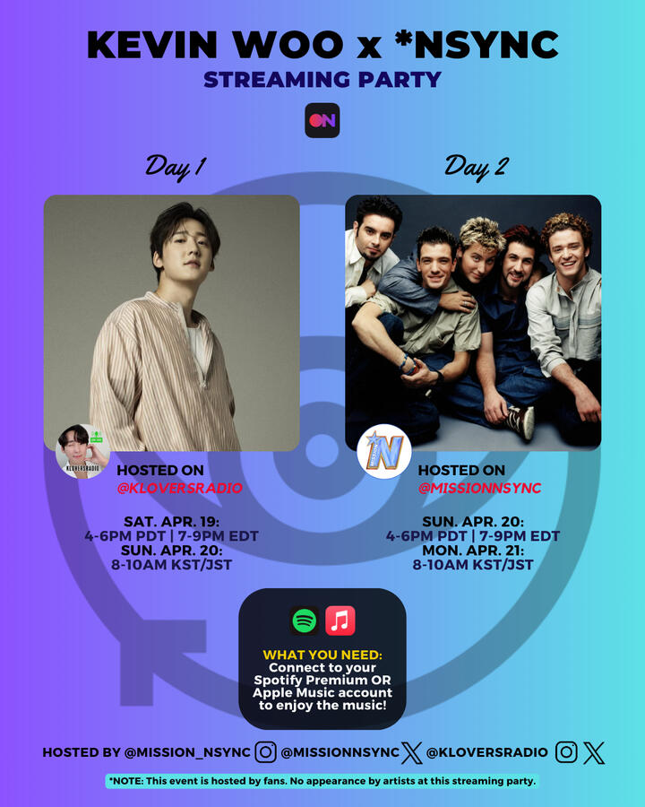 Kevin Woo and *NSYNC Stationhead Streaming Party