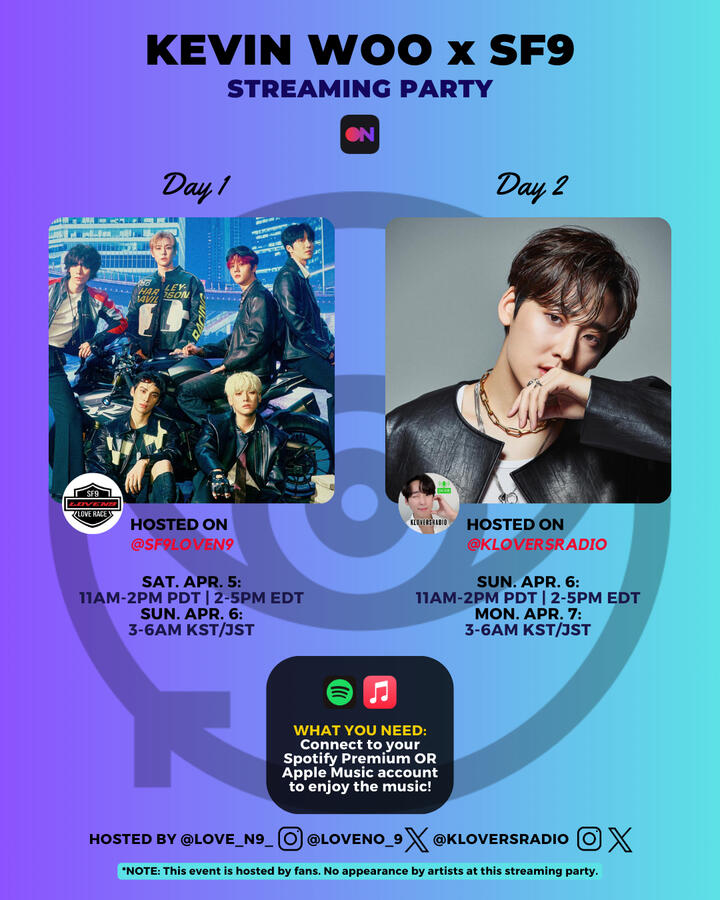 Kevin Woo and SF9 Stationhead Streaming Party