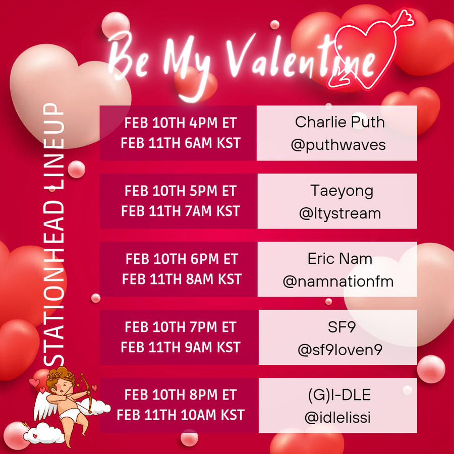 Valentine's Day Group Stations Event Line-up 3 on Stationhead