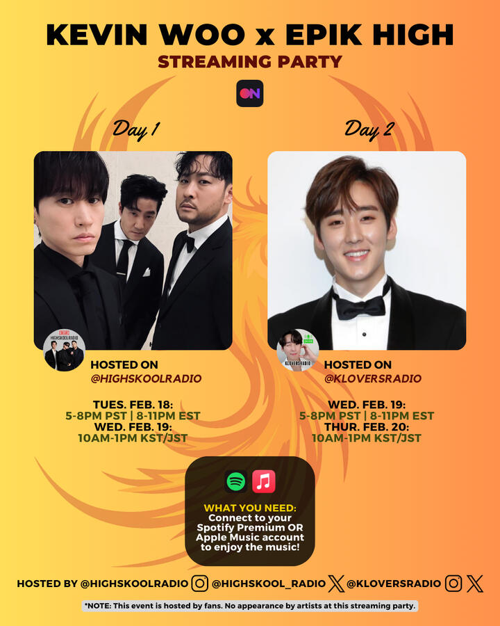 Kevin Woo and Epik High Stationhead Streaming Party