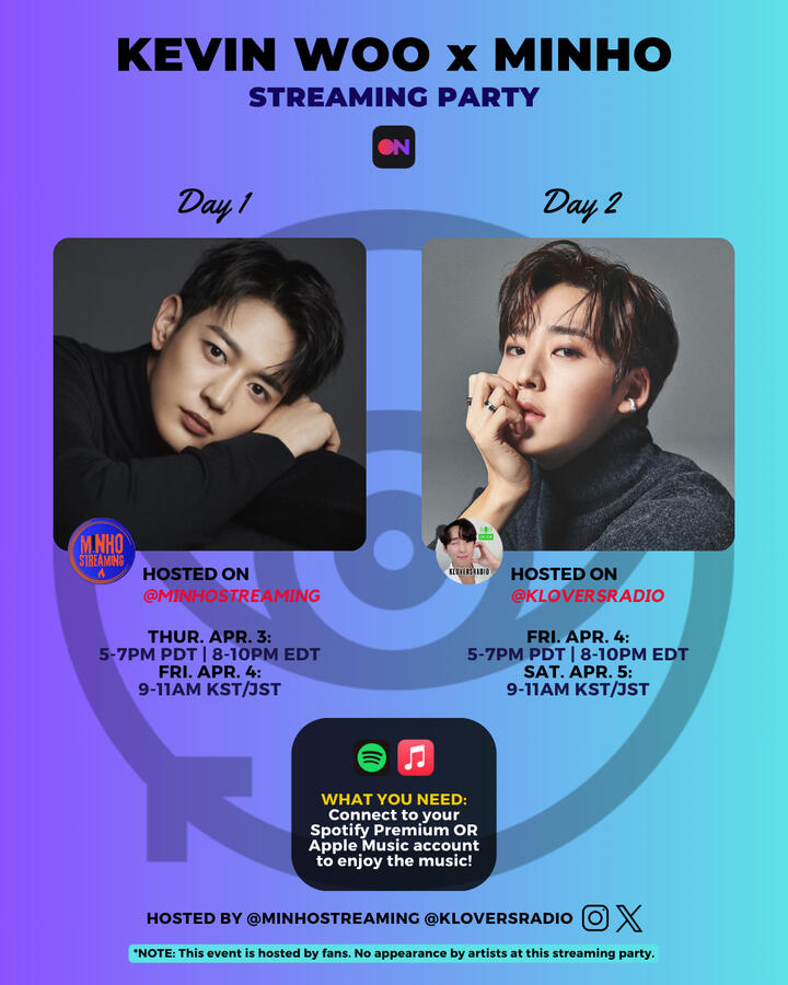 Kevin Woo and Minho Stationhead Streaming Party Kevin Woo and Minho Stationhead Streaming Party