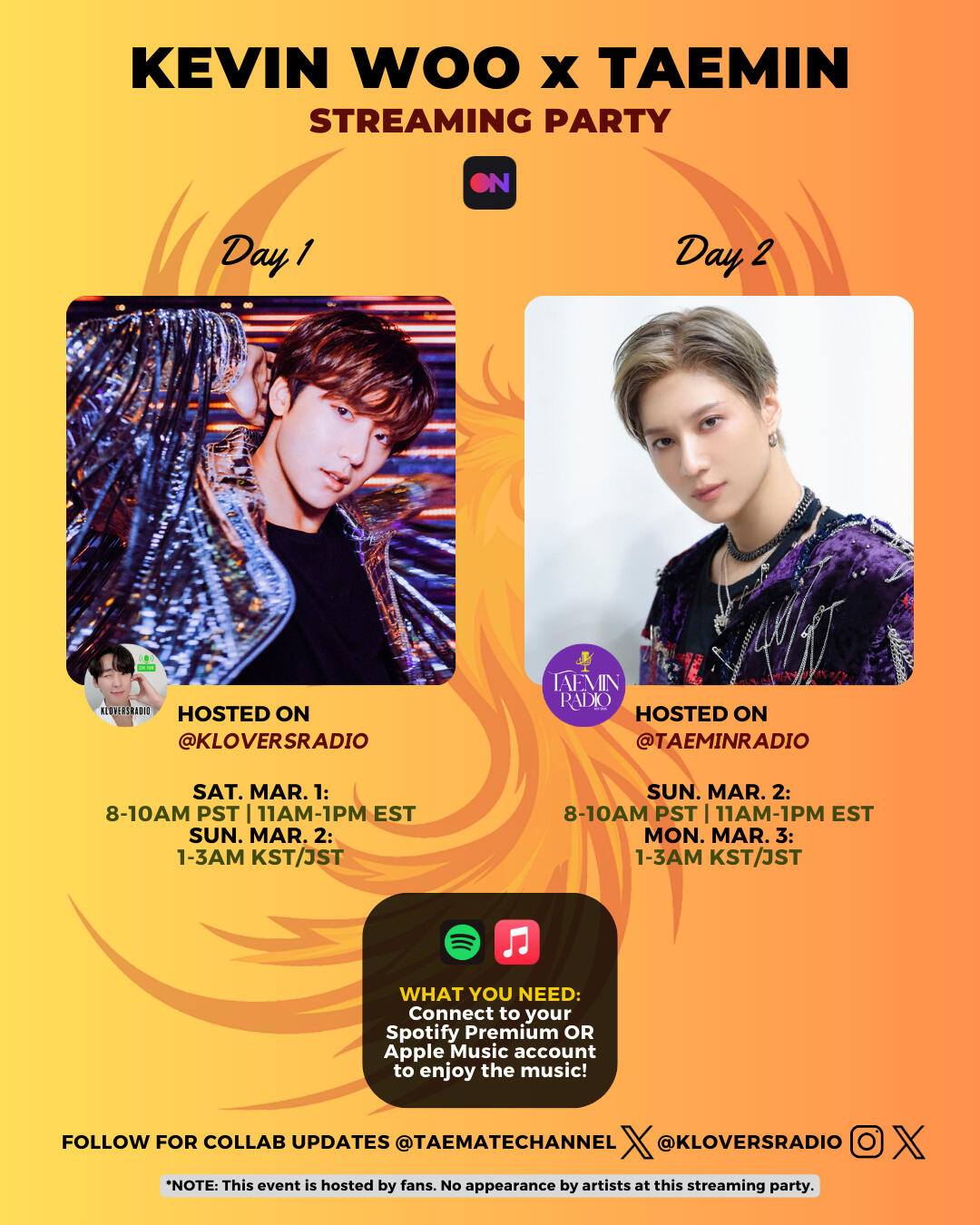 Kevin Woo and Taemin Stationhead Streaming Party Kevin Woo and Taemin Stationhead Streaming Party