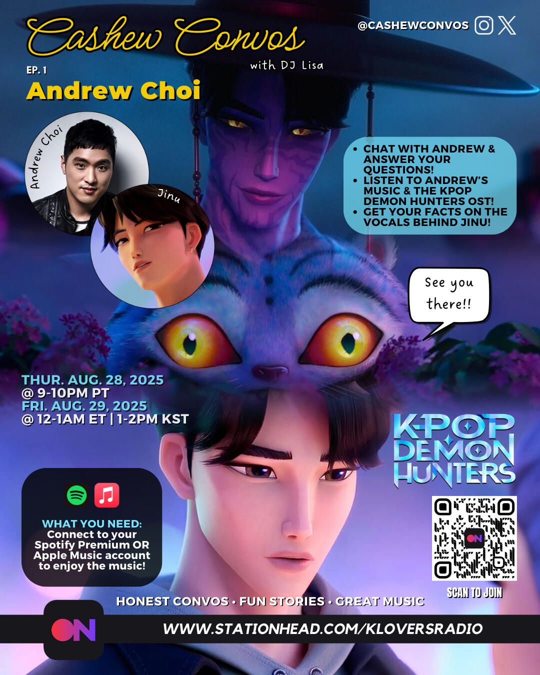 Cashew Convos Ep. 1 with Andrew Choi - Jinu singing voice from Kpop Demon Hunters movie Cashew Convos Ep. 1 with Andrew Choi - Jinu singing voice from Kpop Demon Hunters movie