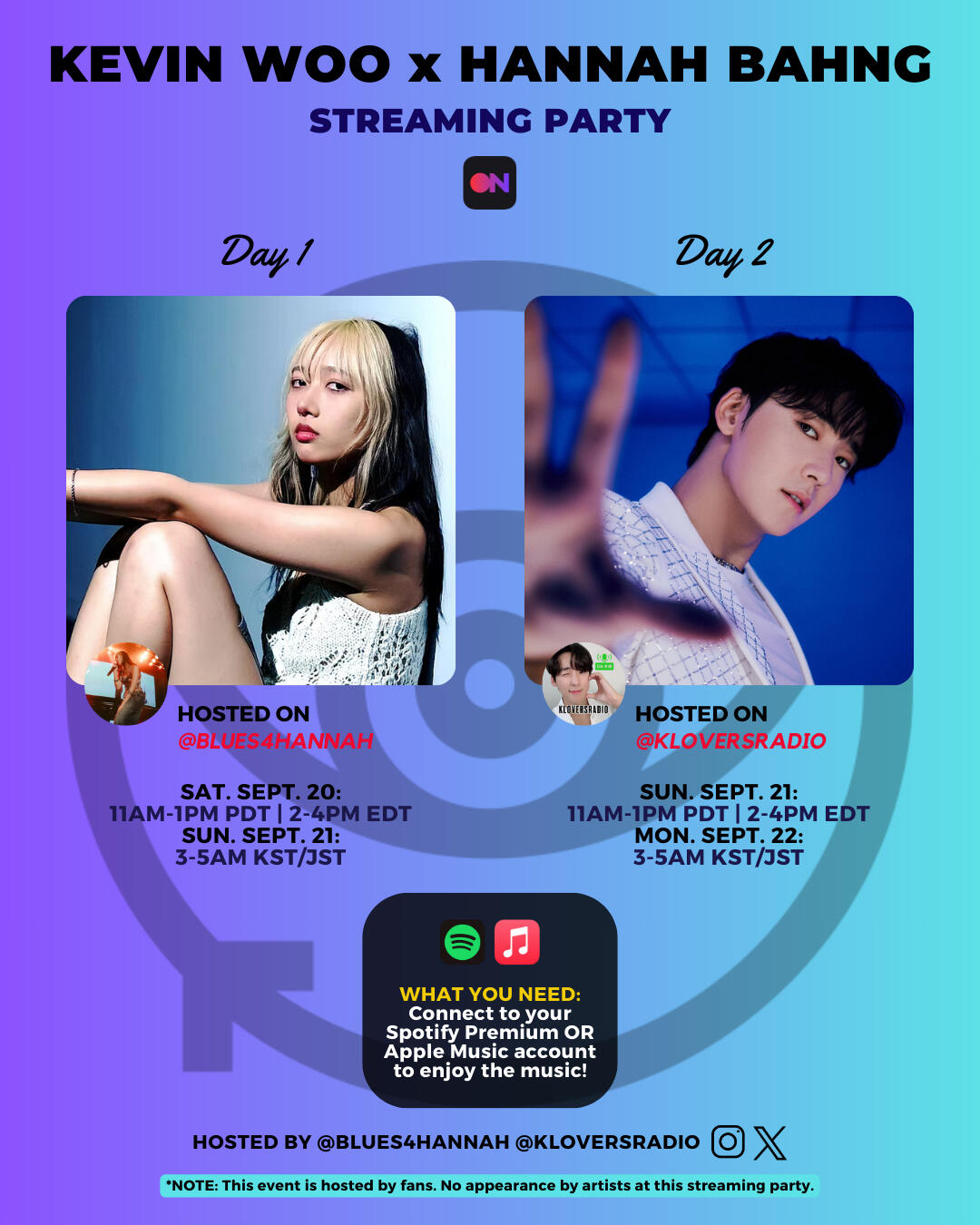 Kevin Woo and Hannah Bahng Stationhead Streaming Party Kevin Woo and Hannah Bahng Stationhead Streaming Party