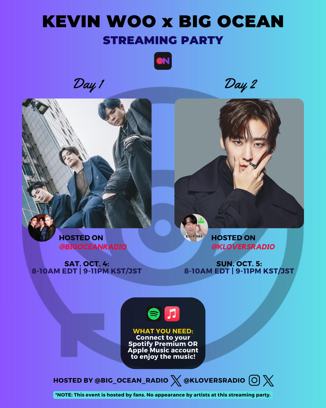 Kevin Woo and Big Ocean Stationhead Streaming Party