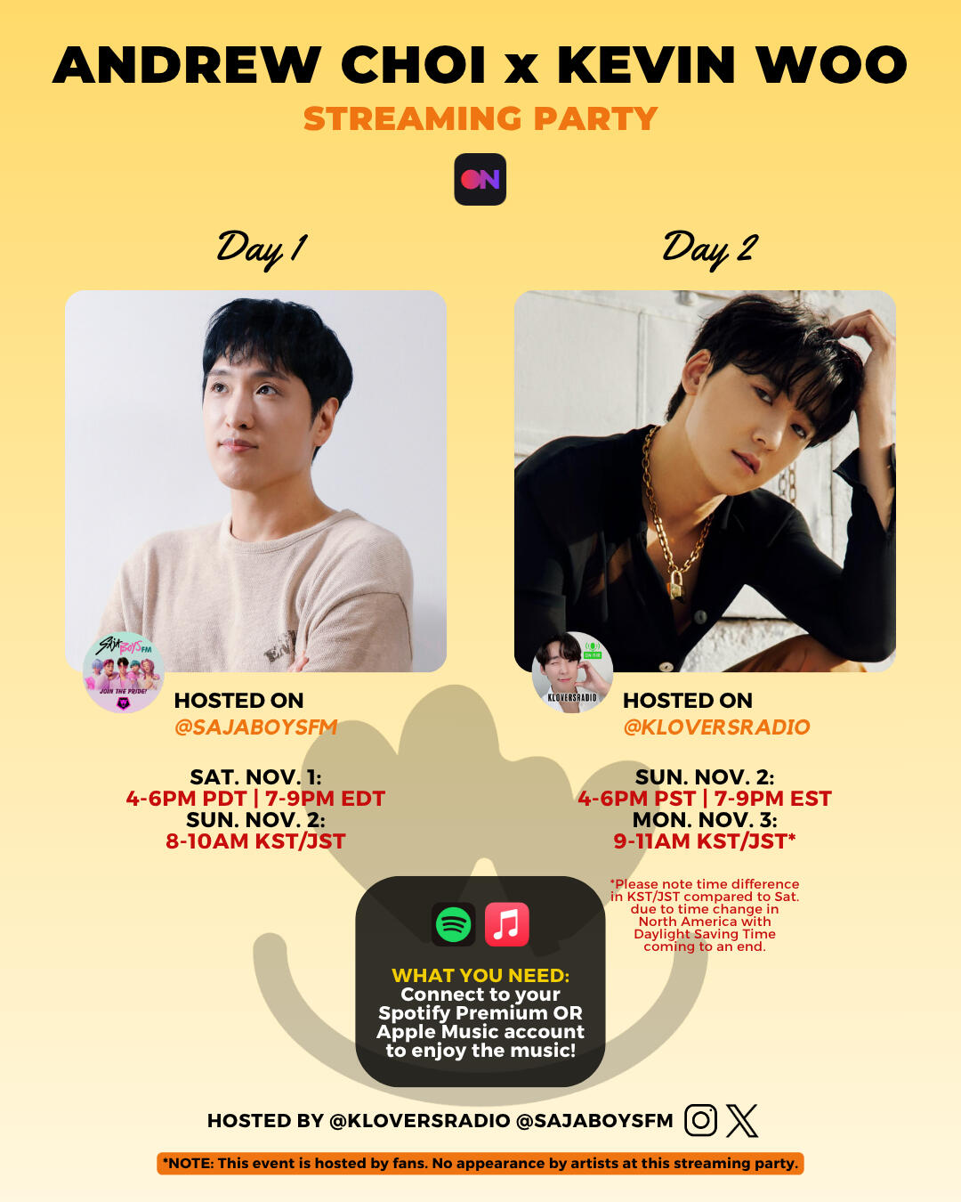 Kevin Woo and Andrew Choi Stationhead Streaming Party