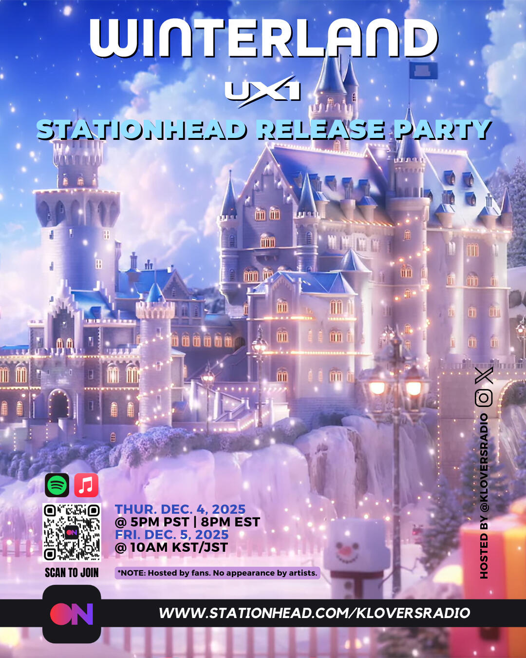 UX1 Winterland Stationhead Release Party