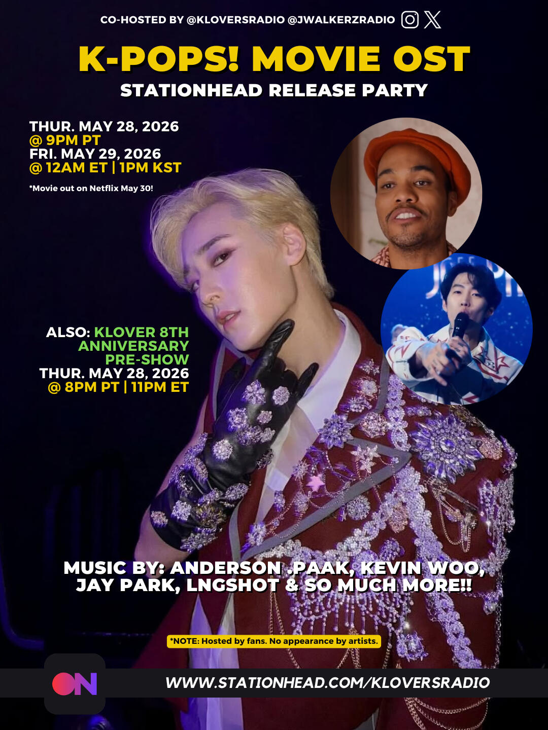 K-POPS! Movie OST Stationhead Streaming Party - Kevin Woo and Jay Park
